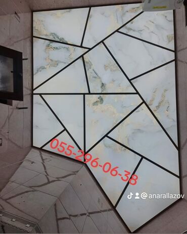 Maye divar kağızları: Dekorativ LED işıqlı tavan paneli - Geometrik mozaika dizaynı