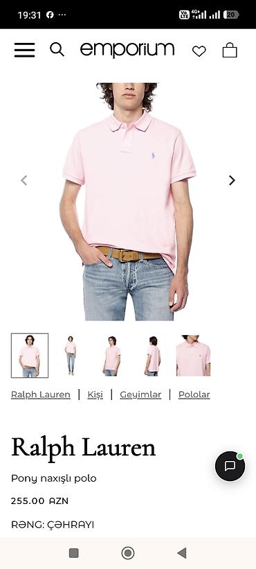 cins koynək: Polo köynək, Ralph Lauren, M, rəng - Çəhrayı — 2