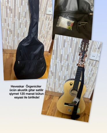 gitara klassik: Məhsul: Akustik gitar dəsti Təsvir: - Heveskar öyrənənlər üçün uyğun