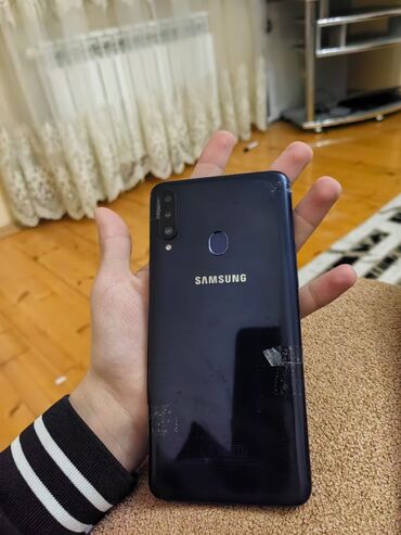 телефон флай iq4490i: Samsung Galaxy A20s, 64 ГБ, цвет - Синий, Две SIM карты, Битый, Отпечаток пальца