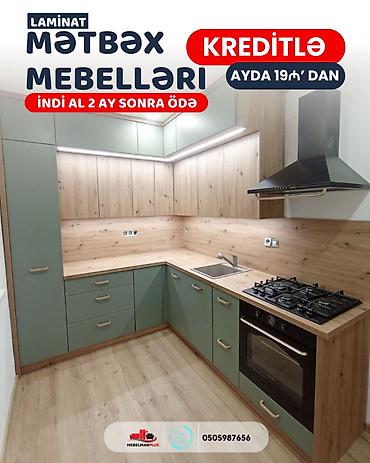 mebelman: Sifarişlə mətbəx dəsti, Özü çəkən petlələr, Mat laminat, Pulsuz çatdırılma — 4