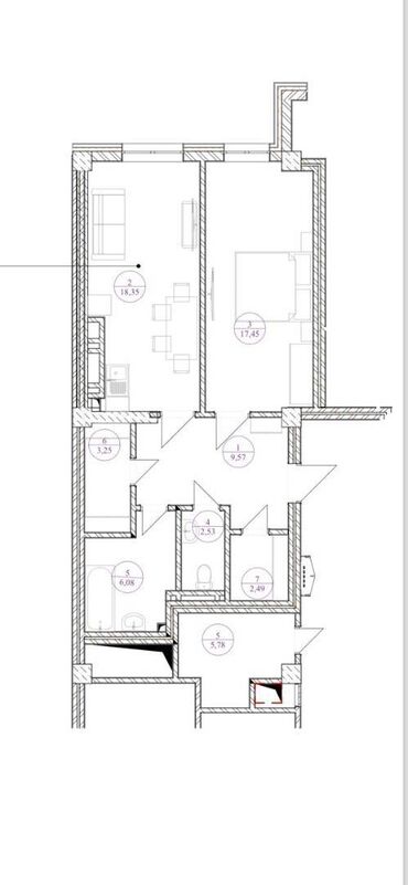 Продажа квартир: 2 комнаты, 64 м², Элитка, 4 этаж, ПСО (под самоотделку)