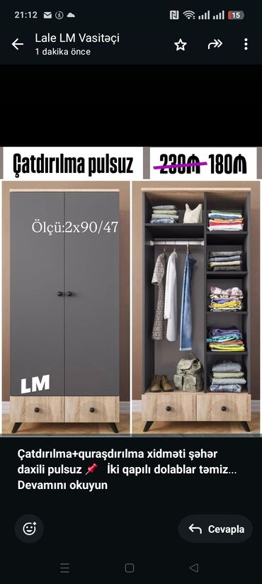 Restoran mebeli: *Çatdırılma+quraşdırılma xidməti şəhər daxili pulsuz* 📌 *İki qapılı