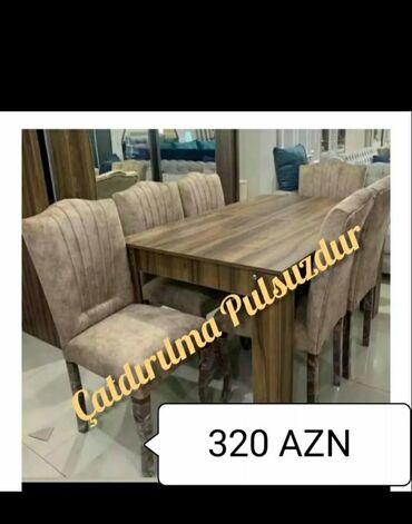 Masa və oturacaq dəstləri: Qonaq otağı üçün, Yeni, Açılmayan, Dördbucaq masa, 6 stul -da lalafo.az — 26 Masa və oturacaq dəstləri: Qonaq otağı üçün, Yeni, Açılmayan, Dördbucaq masa, 6 stul — 26