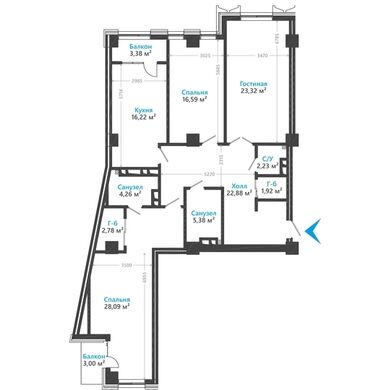 3 комнатная квартира продаю: 3 комнаты, 131 м², Элитка, 11 этаж