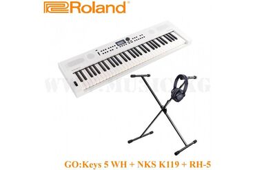 Другие музыкальные инструменты: Акция!!! Синтезатор Roland GO:KEYS 5 (WHITE) + стойка Nomad NKS-K119 +