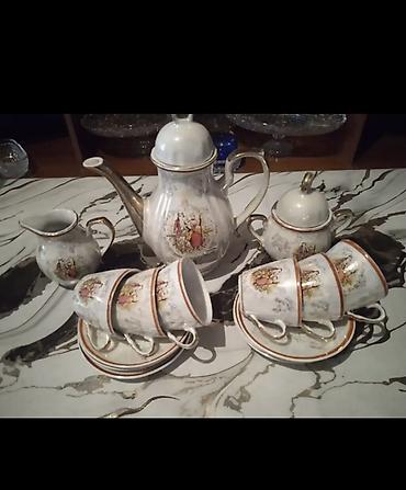 чайный сервис: Porcelain çay servisi dəsti - Klassik üslubda dekor: fincan və — 1