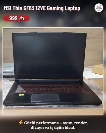 intel core i3 qiymeti: MSI, 15.6 ", Intel Core i7, 512 ГБ