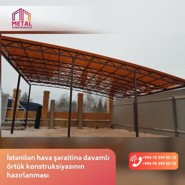 Naveslər, markizlər: Metal konstruksiya və örtük hazırlama xidməti - Həyət, bağ evi, bina — 14