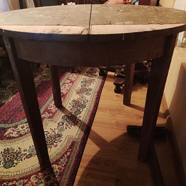Masalar: Qonaq masası, İşlənmiş, Açılan, Taxta, Yumru masa — 3