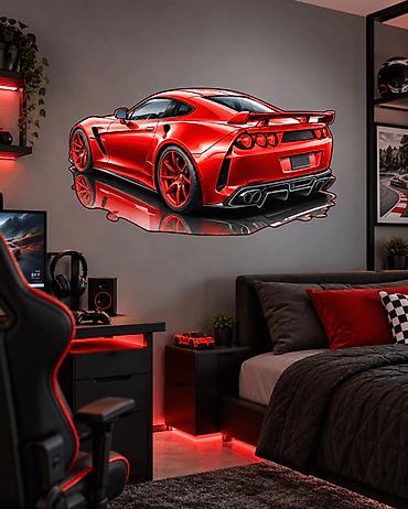 dodaci za ormar: Zidna Nalepnica Sportski Auto 100x53 cm- Periva- 2896 Zidna Nalepnica — 2