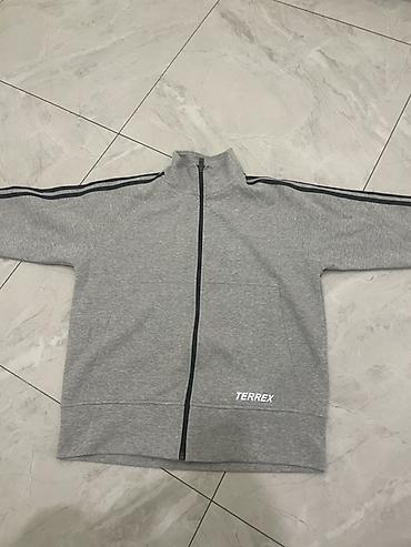 Мужская одежда: Толстовка adidas Terrex на молнии - Цвет: серый меланж - Размер на — 4
