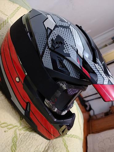 moto kuryer: Krossover tipli moto kask və qoruyucu eynək dəsti - Stil: Enduro/MX — 2