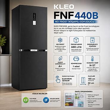 lotus soyuducu: №: 14945 Məhsulun adı: Soyuducu Kleo FNF440B, No Frost, İkiqapılı — 1