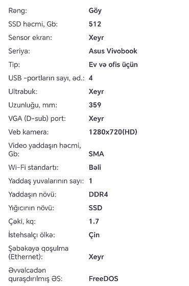 acer nitro 1: 🚨TƏCİLİ SATILIR! ASUS VIVOBOOK! ÇOX AZ İSTİFADƏ OLUNUB (YENİDƏN — 8