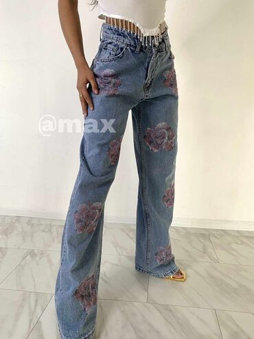 futrovane pantalone: 05. 🌸New,,Roses''denim bell jeans🌸Velicine:S M L XL Model dostupan