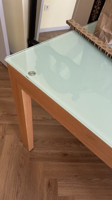 reception masa: Кухонный стол, Раскладной, Стекло, Прямоугольный стол