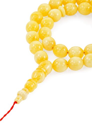 Təsbehlər: Süd rəngli kəhrəba muncuqlardan hazırlanmış təsbeh 100% təbii,bütöv — 2