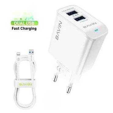 Žičani punjači za telefone: BAVIN zidni punjač sa kablom – Dual USB, brzo punjenje - Dva USB — 11