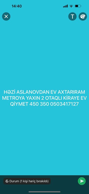 sumqayitda kiraye evler 1 otaqli: HƏZİ ASLANOVDAN KİRAYE EV AXTARIRAM 2 OTAQLI KİRAYE METROYA YAXIN