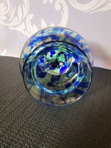 Ostali antikviteti: Svecnjak rucni rad tkz morsko staklo Bjorna Ramela Svedska iz 70ih — 13