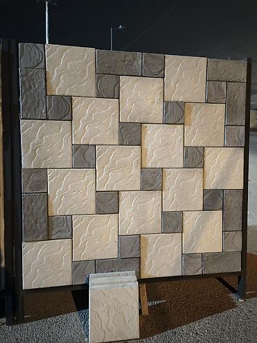 Dekorativ fasad/hasar üçün beton plitələr - Material: rəngli