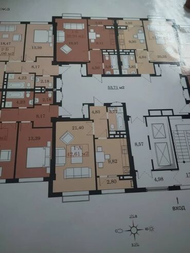 2 комнатная квартира в джале: 1 комната, 43 м², Элитка, 12 этаж, ПСО (под самоотделку)