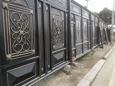 Həyət darvazaları: Yeni Həyət darvazası, 3 m, Mexaniki, Qapı ilə, rəng - Ağ, Kredit yoxdur, Ödənişli quraşdırma, Ödənişli çatdırılma, Rayonlara çatdırılma — 8