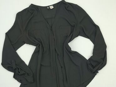 bluzki czarne z bufiastymi rękawami: Shirt, H&M, M (EU 38), condition - Very good