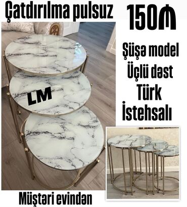 mebel desti: Yumru masa, Açılan, Təkərsiz, Zəmanətli, Pulsuz çatdırılma, Ödənişli çatdırılma, Pulsuz quraşdırılma