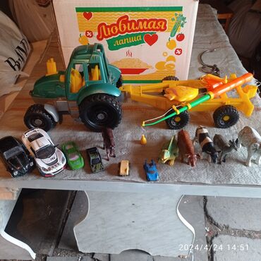 детские машинки с прицепом: Игрушки, большой трактор с прицепом,машинки железныеудачка и рыбка