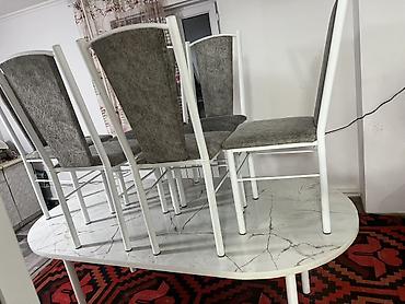 silver kitchen: Обеденная группа: овальный стол + 6 стульев. - Стол с овальной — 2