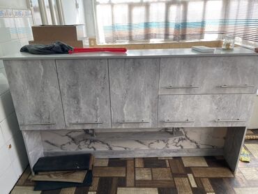 кухонная мебель столешницы: Тумба для кухни, Новый, Без мойки, Напольная, цвет - Серый