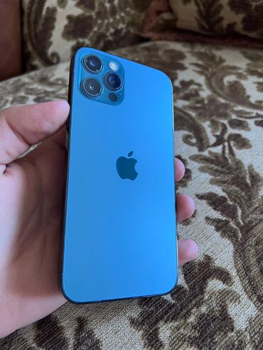 i̇pone 12: IPhone 12 Pro, 128 GB, Pacific Blue, Face ID, Simsiz şarj, Sənədlərlə