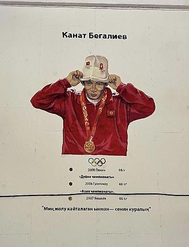 кубок чм: Настенные росписи «Олимпийские чемпионы Кыргызстана» для спортивного — 2