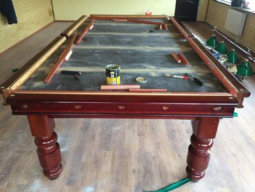 Bilyard masaları: - Bilyard masalarının təmiri, parçaların, rezinlərin, luzaların — 4