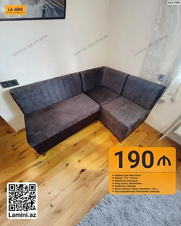 metbex kunc divan: Künc divan, Mətbəx üçün, Parça, Açılmayan — 1