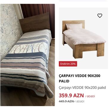 Çarpayılar: 2 eded yataq .Biri 300₼ satilir .Matras elave biri 300₼ alinib .Her