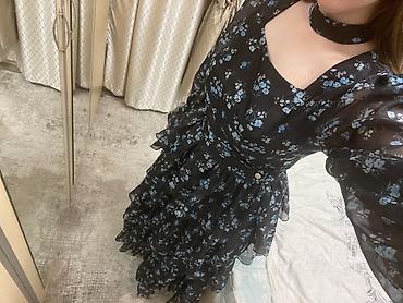 Вечернее платье, Длинная модель, Шифон, С рукавами, L, XL