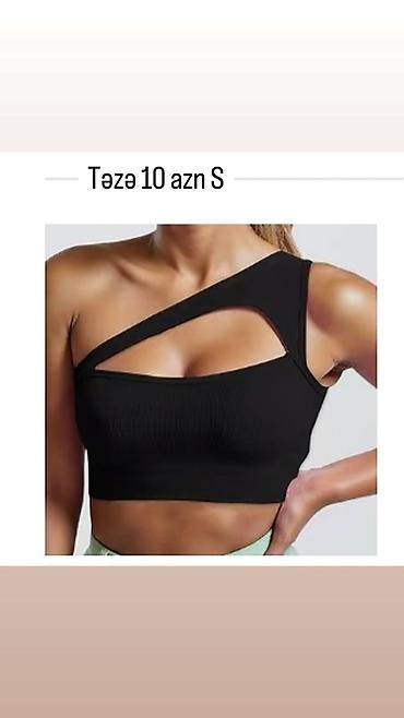 push up helanke: Qara rəngli birqollu crop top - Dizayn: Asimmetrik kəsimli, sağ — 1