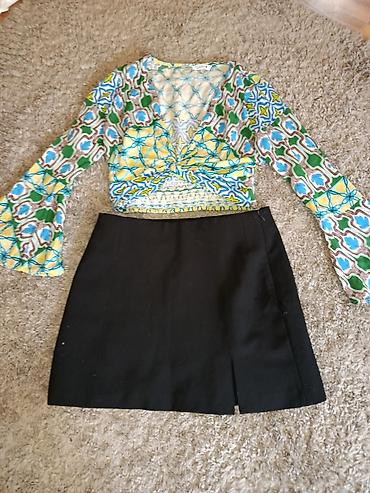 til crveni: Komplet: Zara ženska bluza na preklop i Zara crna mini suknja - — 2