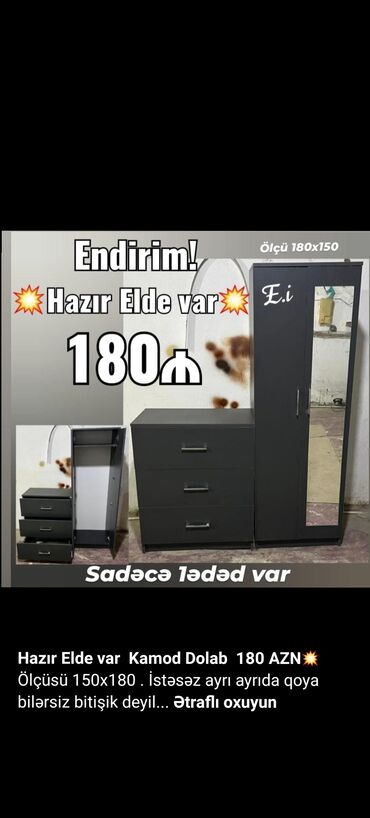 Dolablar: 100azn başlayan qiymətlər 1 qapi 45eni45derin 190 hündür 2qapi -da lalafo.az — 6 Dolablar: 100azn başlayan qiymətlər 1 qapi 45eni45derin 190 hündür 2qapi — 6