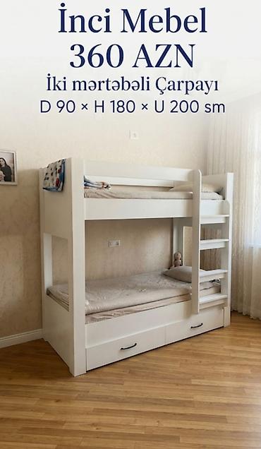 Oğlan və qız üçün, Yeni, Çarpayı, Matras ilə, Siyirməli, Laminat