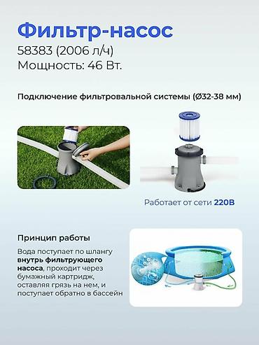 Бассейны: 366/122 см Каркасный бассейн Bestway 56420 отличается высокой — 8
