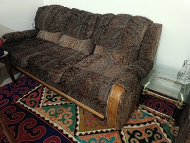 кресло с откидной спинкой и подставкой для ног: Раскладной диван, Б/у, Тройка, Велюр