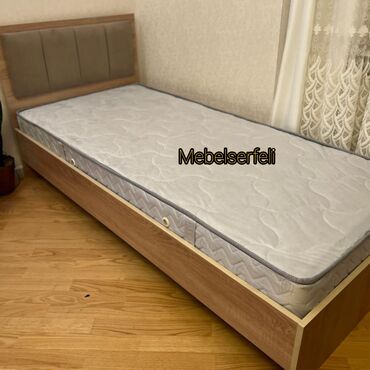 demir çarpayi: Новый, Односпальная кровать, Без подьемного механизма, С матрасом, Азербайджан