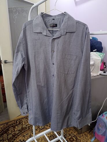 мужской рубашка: Рубашка 3XL (EU 46), 4XL (EU 48), цвет - Серый