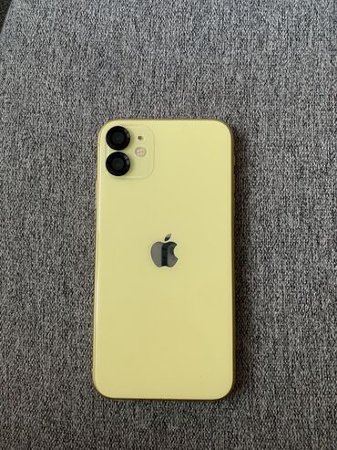 Apple iPhone: IPhone 11, Б/у, 64 ГБ, Желтый, Чехол, 75 %