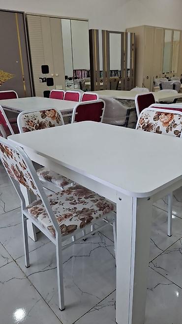 kuxna perde: Mətbəx üçün, Yeni, Açılmayan, Oval masa, 4 stul — 2