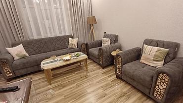 Divan və kreslo dəstləri: İşlənmiş, Divan, 2 kreslo, Bazalı, Açılan — 1